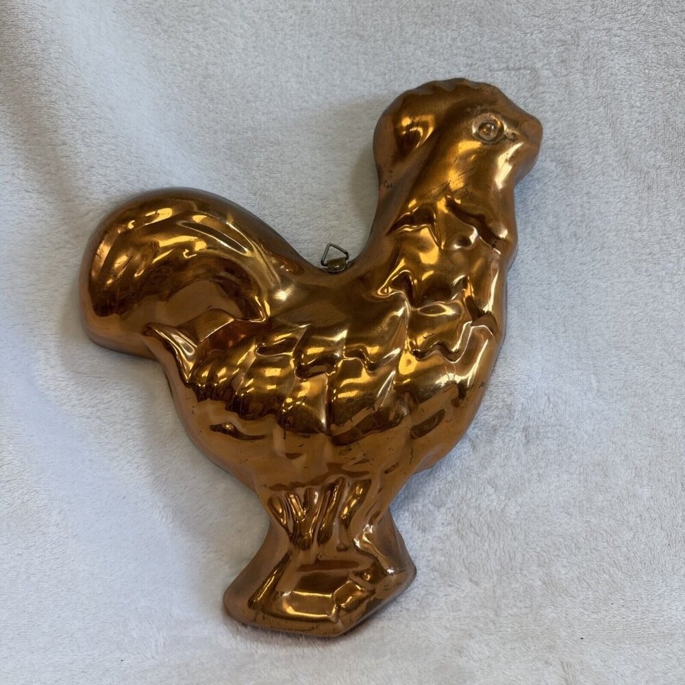 Copper French Country Cottage Rooster‎ Cake Mold With Triangle Hook For Hanging